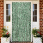 vidaXL Rideau anti-mouches vert et blanc 90x200 cm chenille