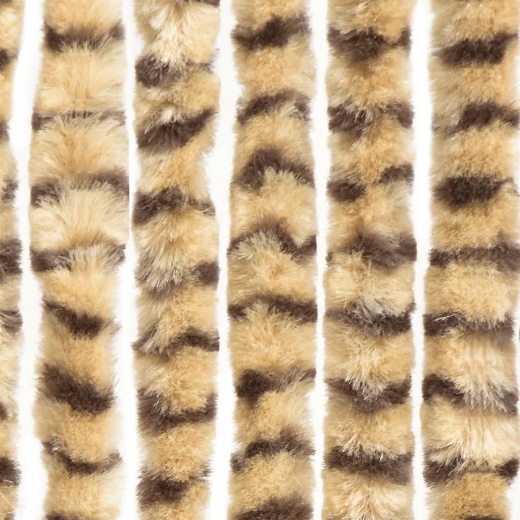 vidaXL Rideau anti-mouches beige et marron 100x230 cm chenille