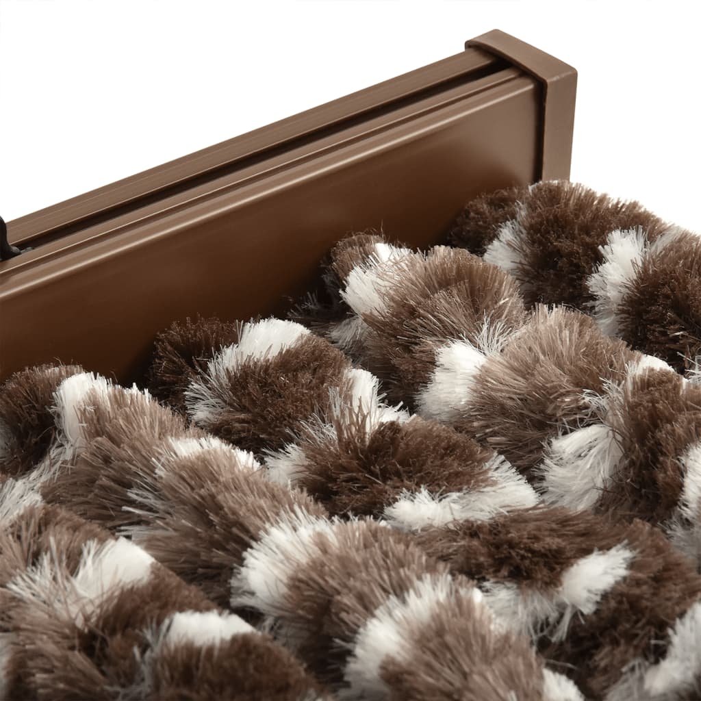vidaXL Rideau anti-mouches marron et blanc 56x200 cm chenille