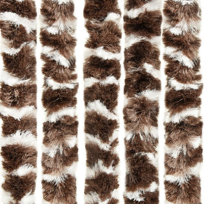 vidaXL Rideau anti-mouches marron et blanc 90x200 cm chenille