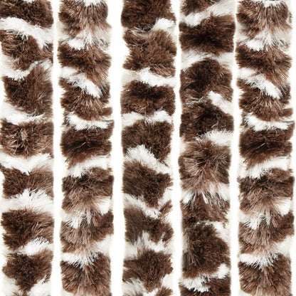 vidaXL Rideau anti-mouches marron et blanc 100x230 cm chenille