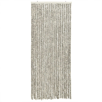 vidaXL Rideau anti-mouches gris clair et gris foncé 56x200 cm chenille