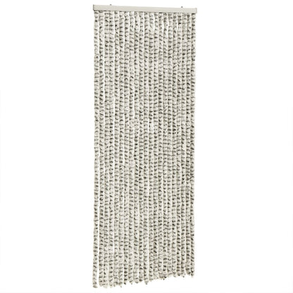 vidaXL Rideau anti-mouches gris clair et gris foncé 90x200 cm chenille