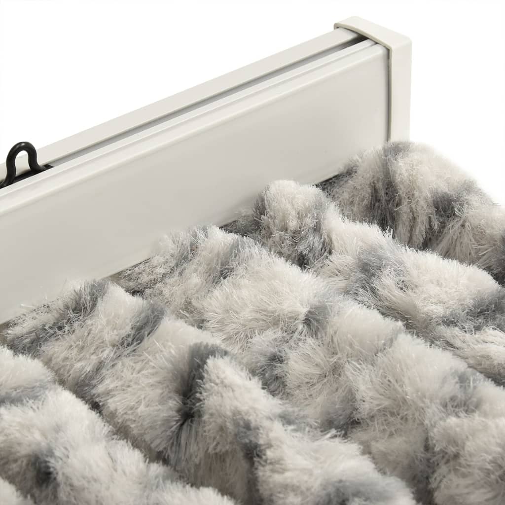 vidaXL Rideau anti-mouches gris clair et gris foncé 90x200 cm chenille
