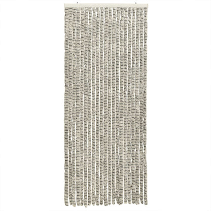 vidaXL Rideau anti-mouches gris clair et gris foncé 100x200cm chenille