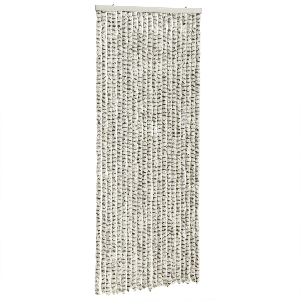 vidaXL Rideau anti-mouches gris clair et gris foncé 100x230cm chenille