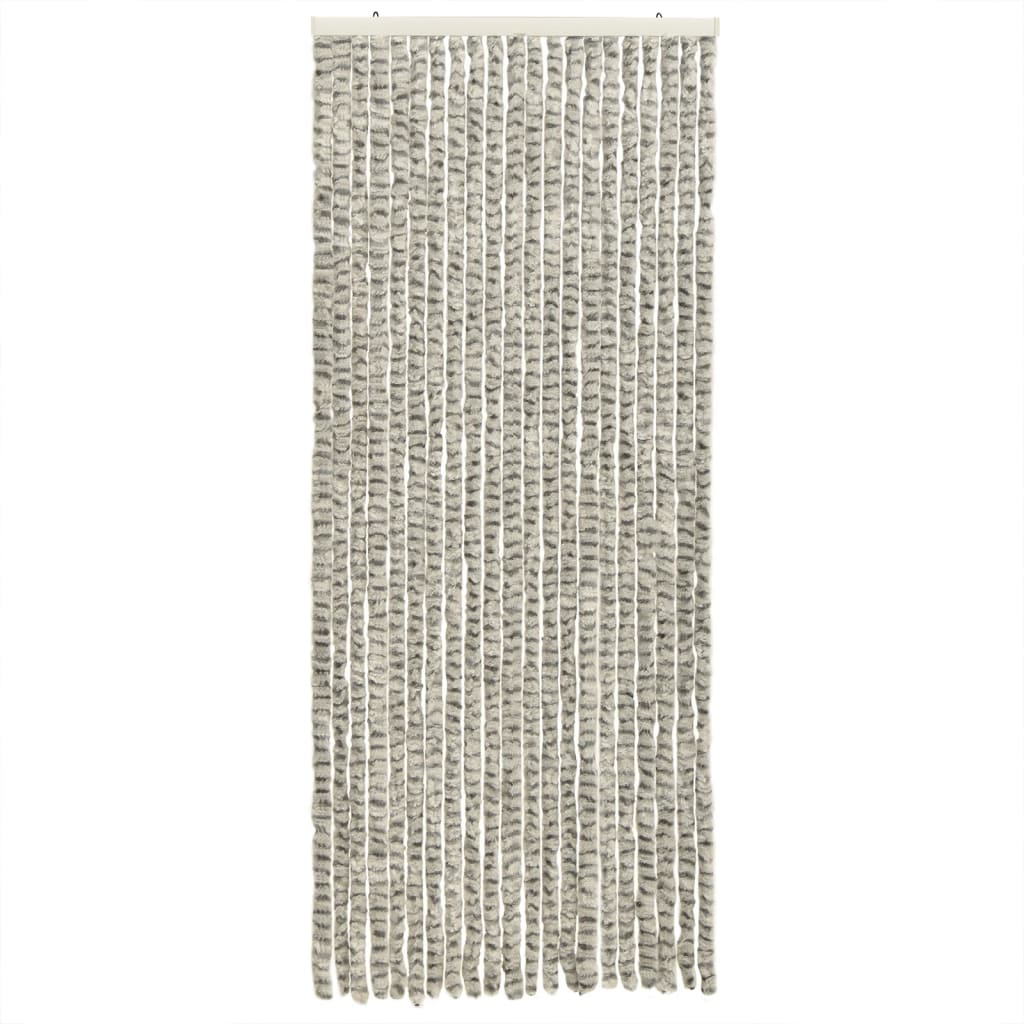 vidaXL Rideau anti-mouches gris clair et gris foncé 100x230cm chenille