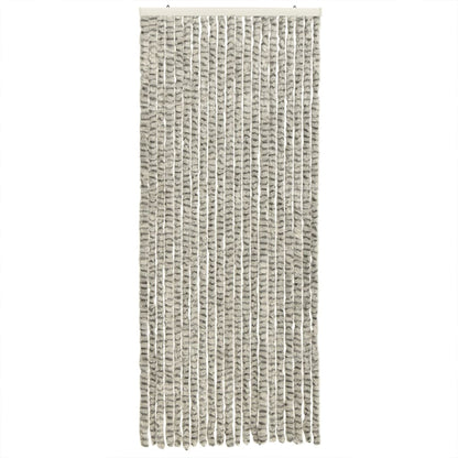 vidaXL Rideau anti-mouches gris clair et gris foncé 100x230cm chenille