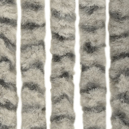 vidaXL Rideau anti-mouches gris clair et gris foncé 100x230cm chenille