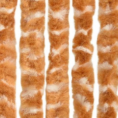 vidaXL Rideau anti-mouches ocre et blanc 56x200 cm chenille