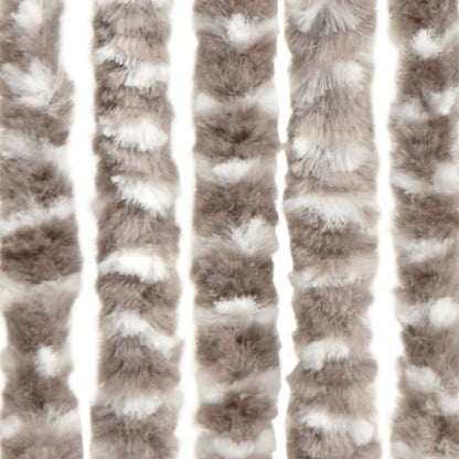 vidaXL Rideau anti-mouches taupe et blanc 100x200 cm chenille