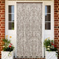 vidaXL Rideau anti-mouches taupe et blanc 100x230 cm chenille