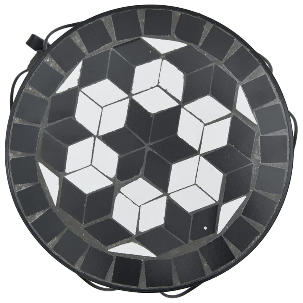 vidaXL Supports pour plantes 3 pcs noir et blanc céramique