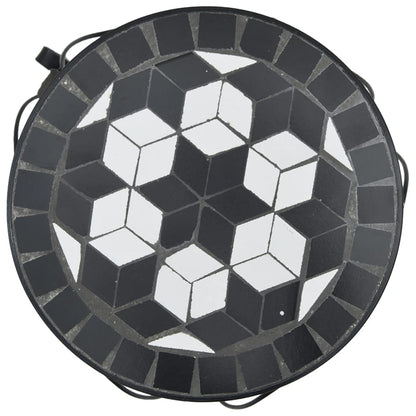 vidaXL Supports pour plantes 3 pcs noir et blanc céramique