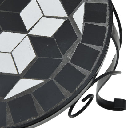 vidaXL Supports pour plantes 3 pcs noir et blanc céramique