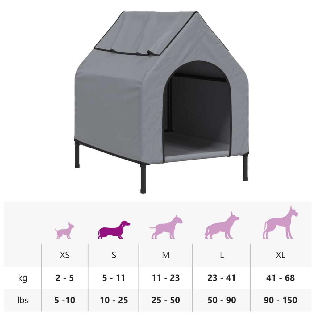 vidaXL Niche pour chien anthracite tissu Oxford et acier