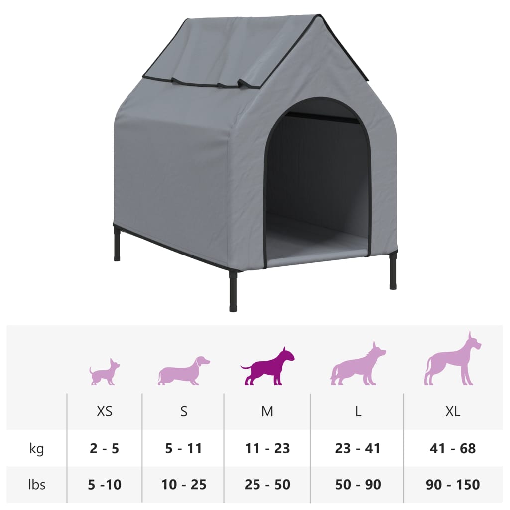 vidaXL Niche pour chien anthracite tissu Oxford et acier
