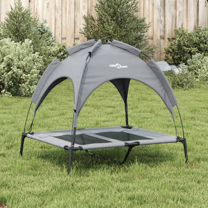 vidaXL Lit pour chien avec auvent anthracite tissu Oxford et acier