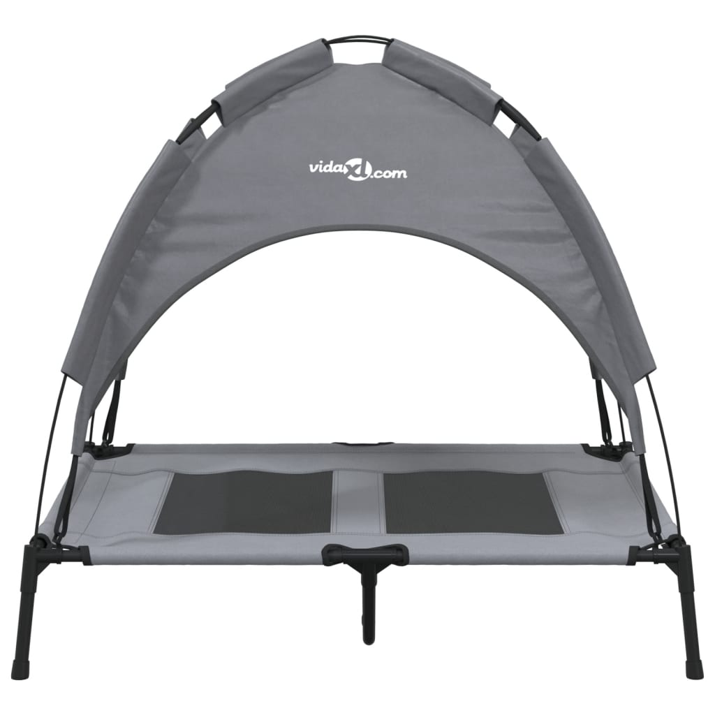 vidaXL Lit pour chien avec auvent anthracite tissu Oxford et acier
