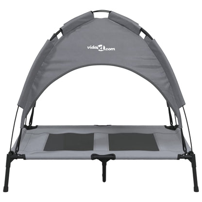 vidaXL Lit pour chien avec auvent anthracite tissu Oxford et acier
