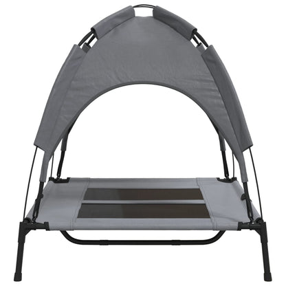 vidaXL Lit pour chien avec auvent anthracite tissu Oxford et acier
