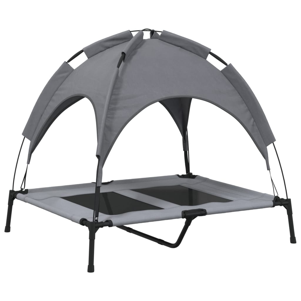 vidaXL Lit pour chien avec auvent anthracite tissu Oxford et acier