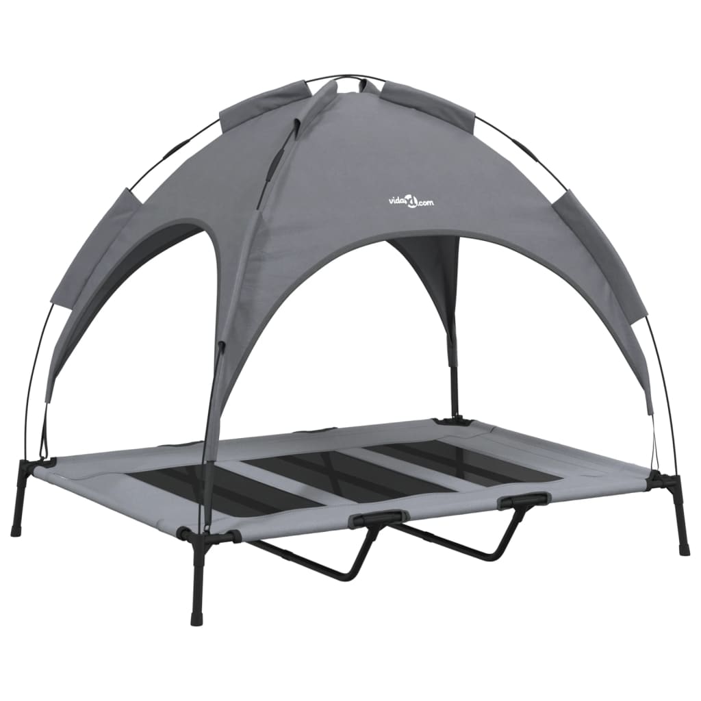 vidaXL Lit pour chien avec auvent anthracite tissu Oxford et acier