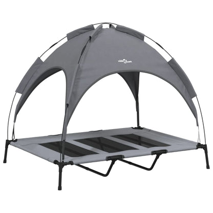 vidaXL Lit pour chien avec auvent anthracite tissu Oxford et acier