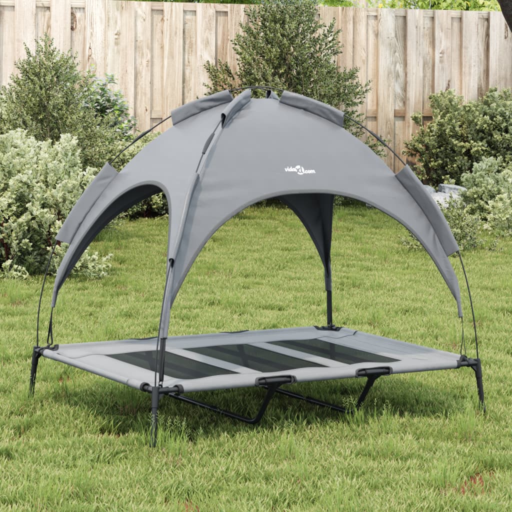 vidaXL Lit pour chien avec auvent anthracite tissu Oxford et acier