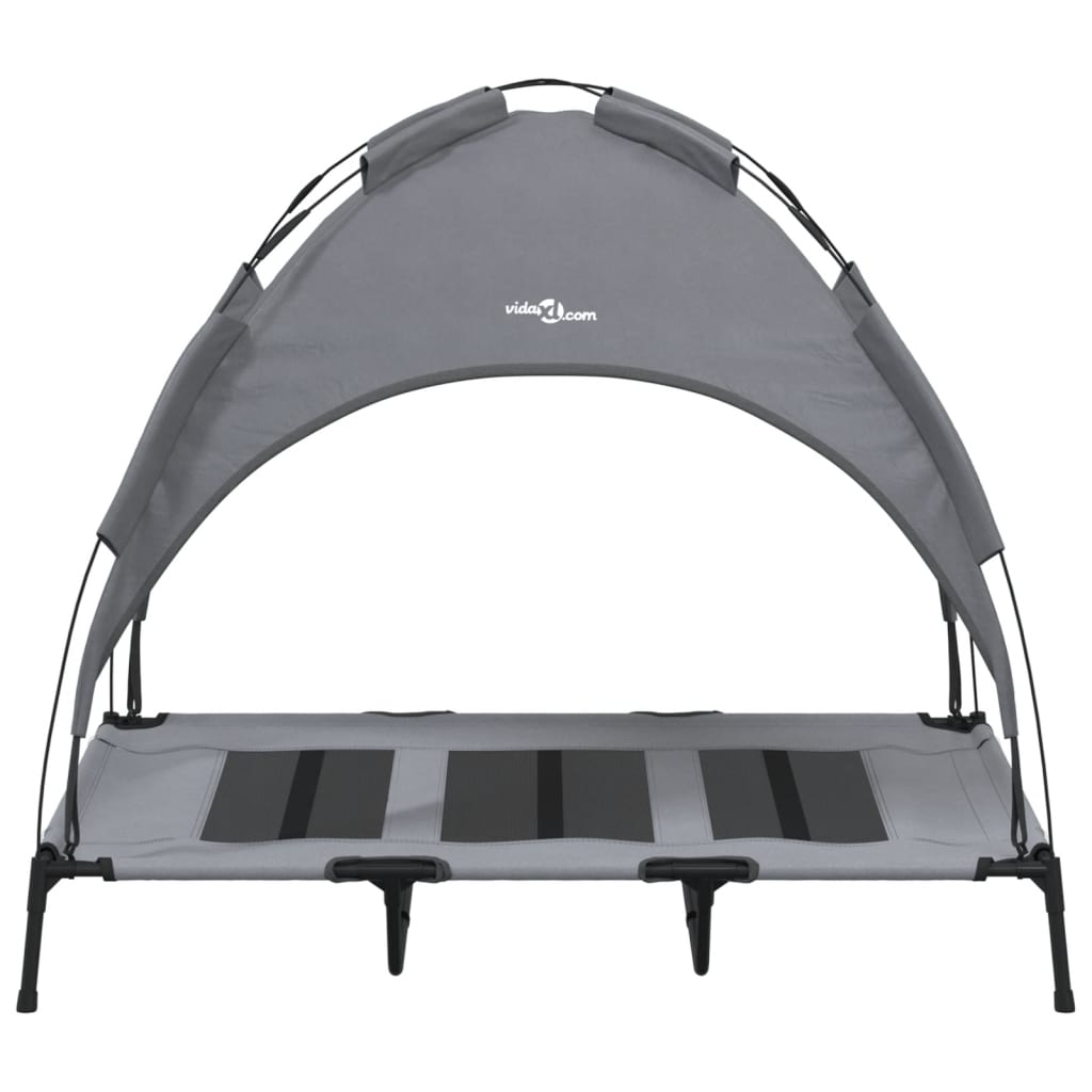 vidaXL Lit pour chien avec auvent anthracite tissu Oxford et acier
