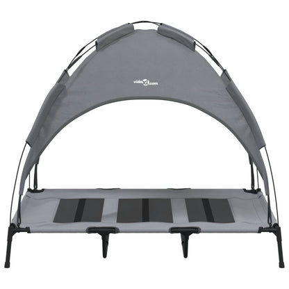 vidaXL Lit pour chien avec auvent anthracite tissu Oxford et acier