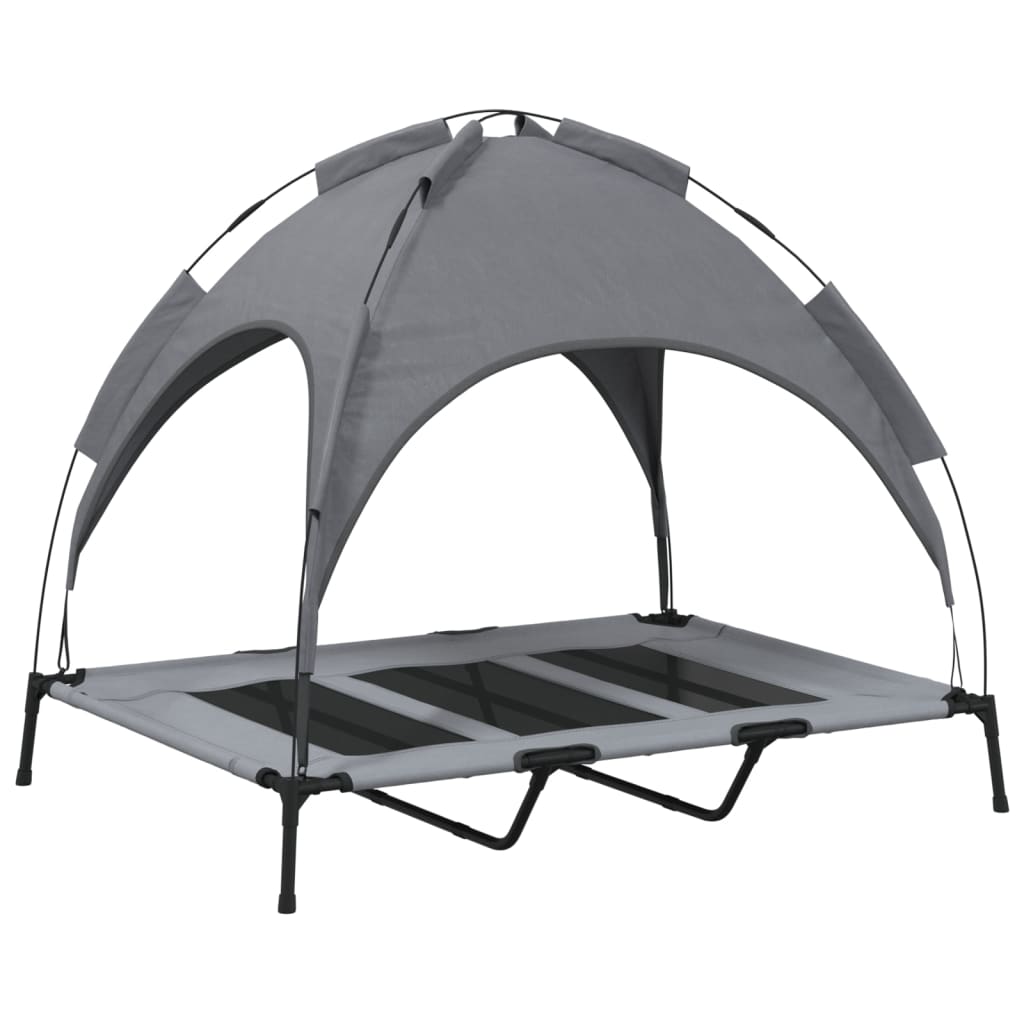vidaXL Lit pour chien avec auvent anthracite tissu Oxford et acier