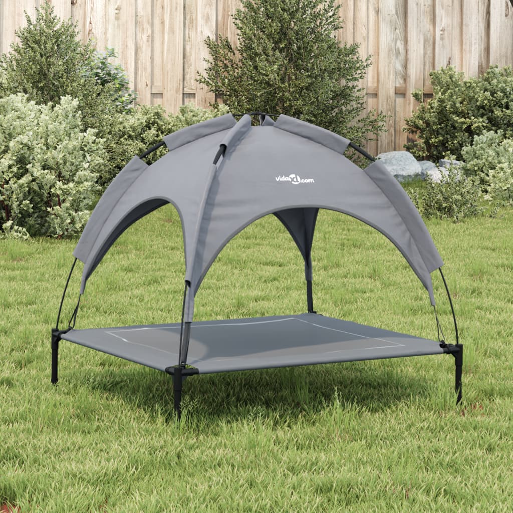 vidaXL Lit pour chien avec auvent anthracite tissu Oxford et acier
