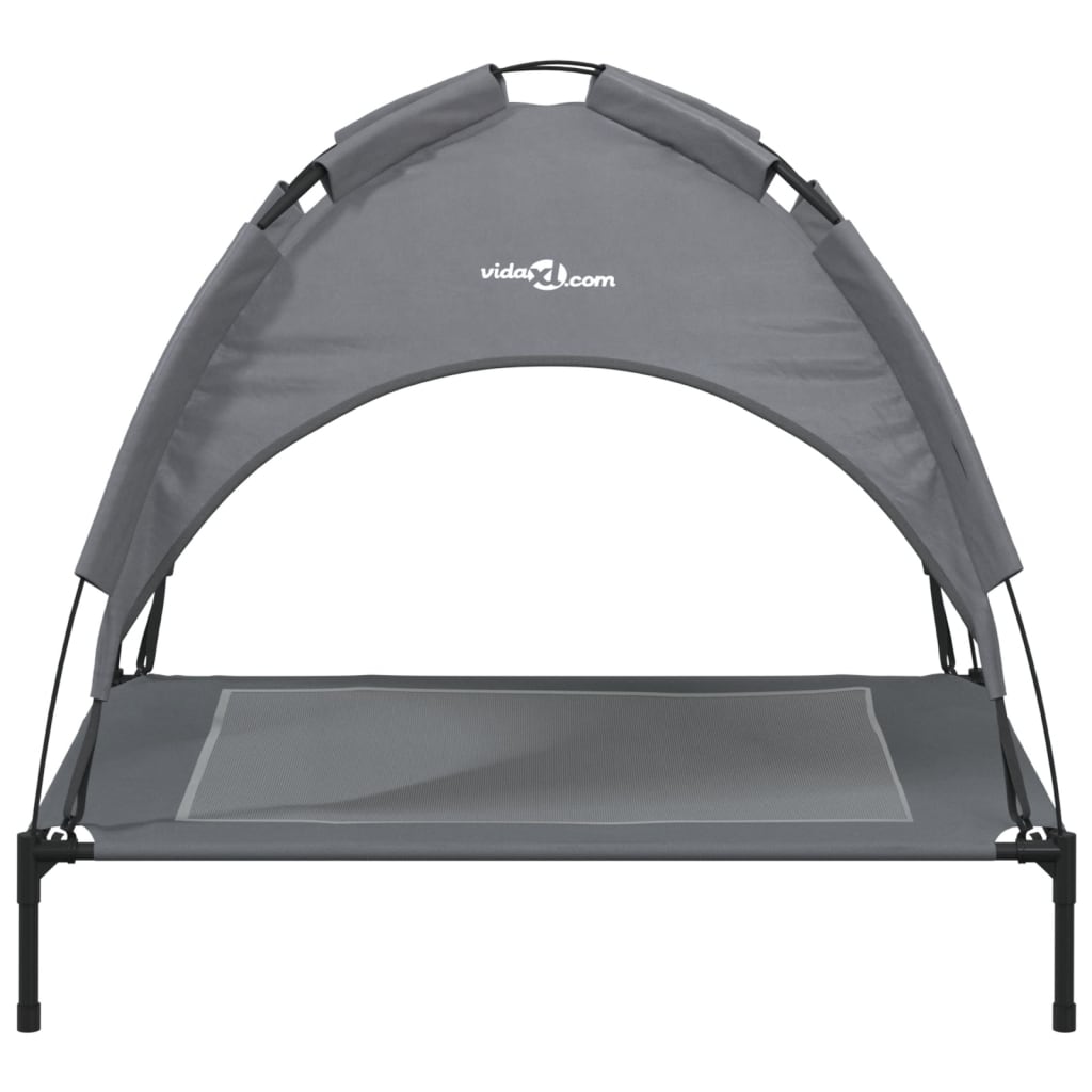vidaXL Lit pour chien avec auvent anthracite tissu Oxford et acier