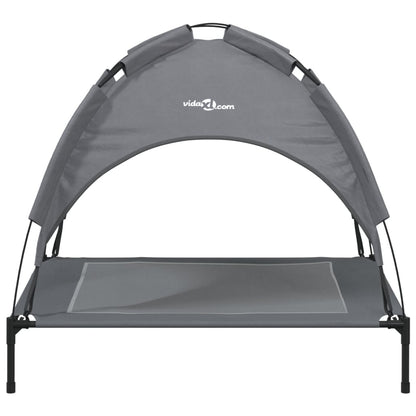vidaXL Lit pour chien avec auvent anthracite tissu Oxford et acier