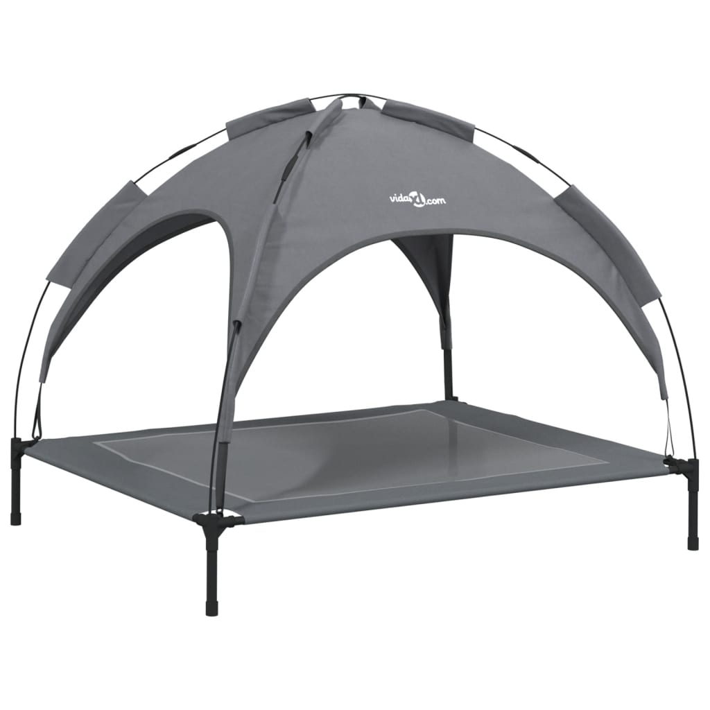 vidaXL Lit pour chien avec auvent anthracite tissu Oxford et acier