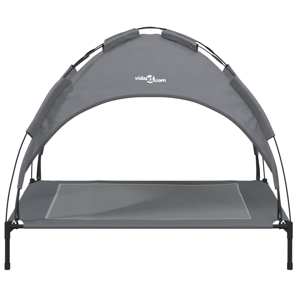 vidaXL Lit pour chien avec auvent anthracite tissu Oxford et acier