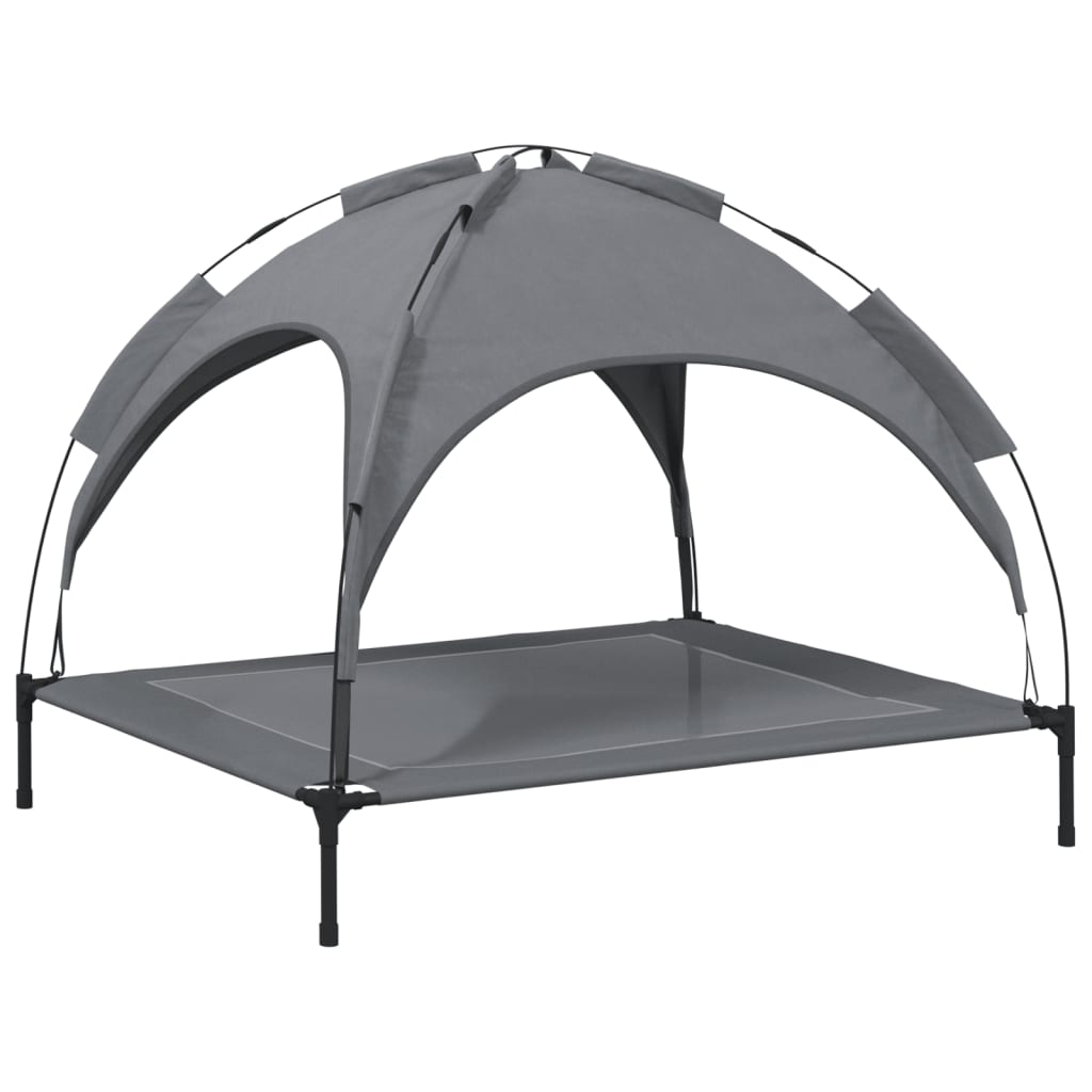 vidaXL Lit pour chien avec auvent anthracite tissu Oxford et acier