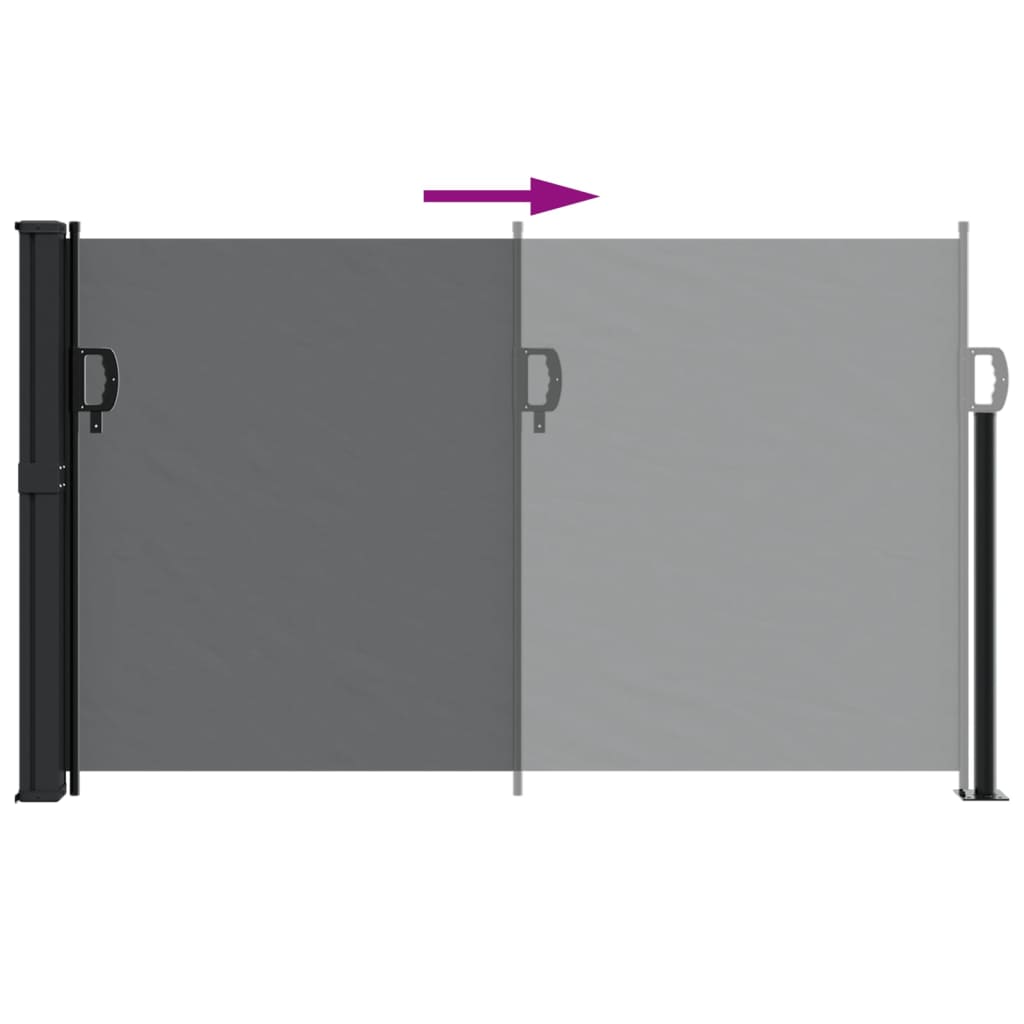 vidaXL Auvent latéral rétractable noir 120x300 cm