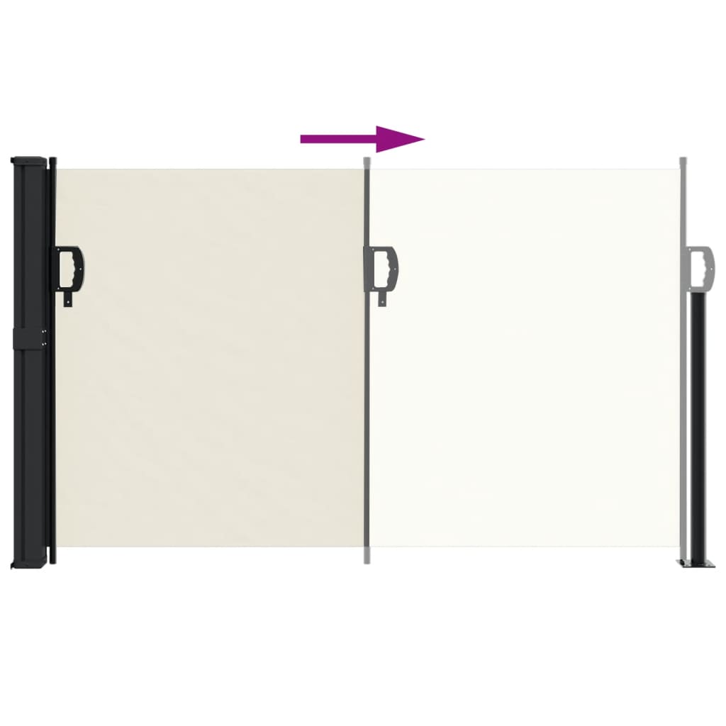 vidaXL Auvent latéral rétractable crème 120x300 cm