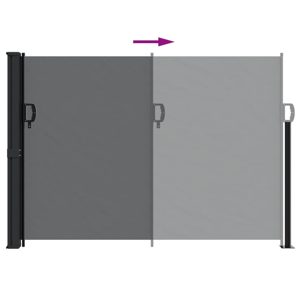 vidaXL Auvent latéral rétractable noir 140x300 cm