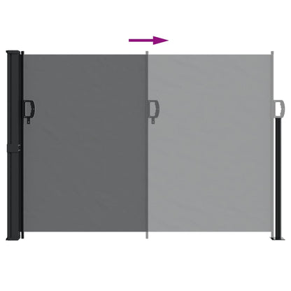 vidaXL Auvent latéral rétractable noir 140x300 cm