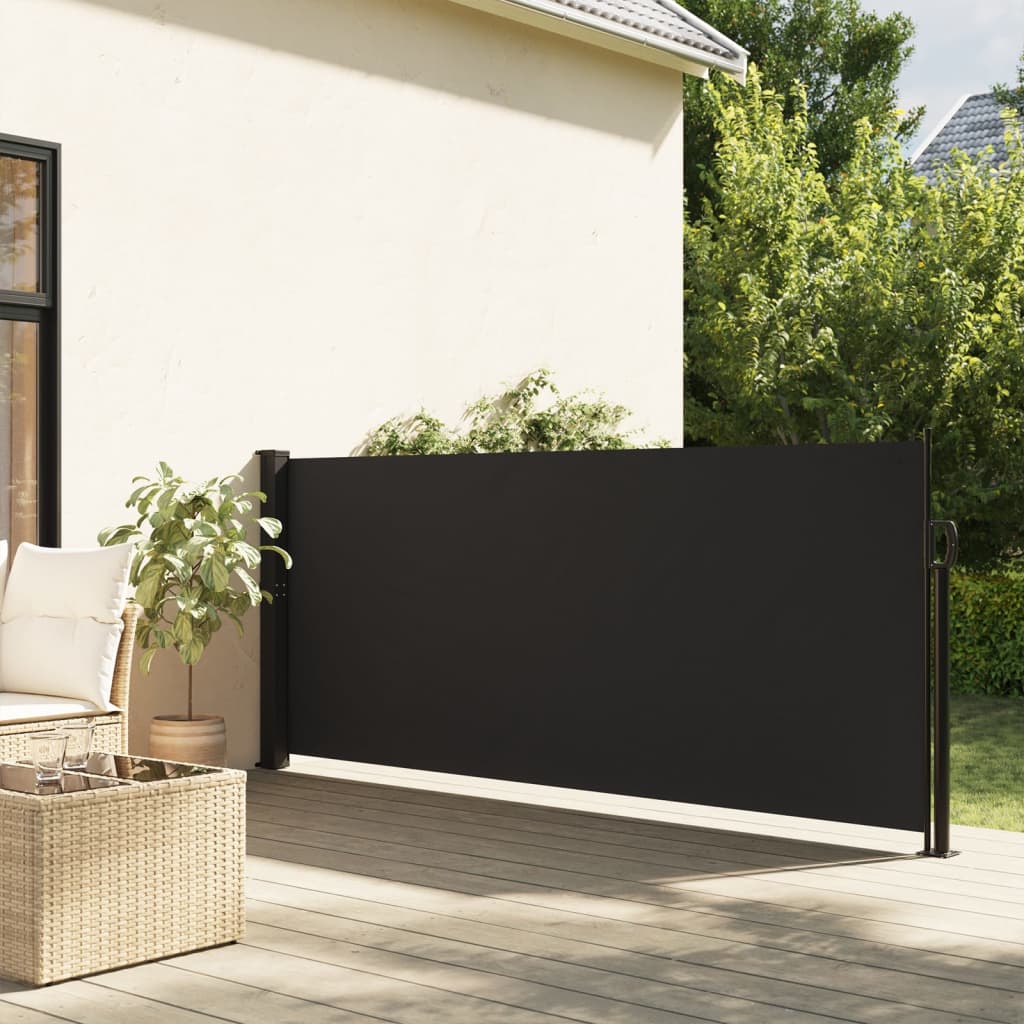 vidaXL Auvent latéral rétractable noir 140x300 cm