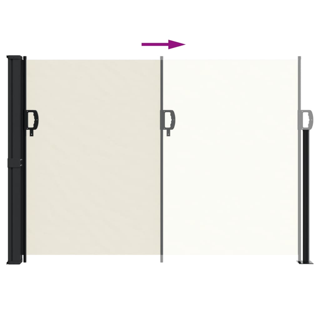 vidaXL Auvent latéral rétractable crème 140x300 cm