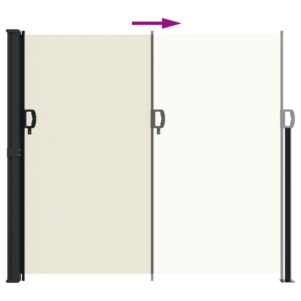 vidaXL Auvent latéral rétractable crème 180x300 cm