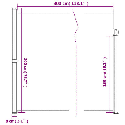 vidaXL Auvent latéral rétractable anthracite 200x300 cm