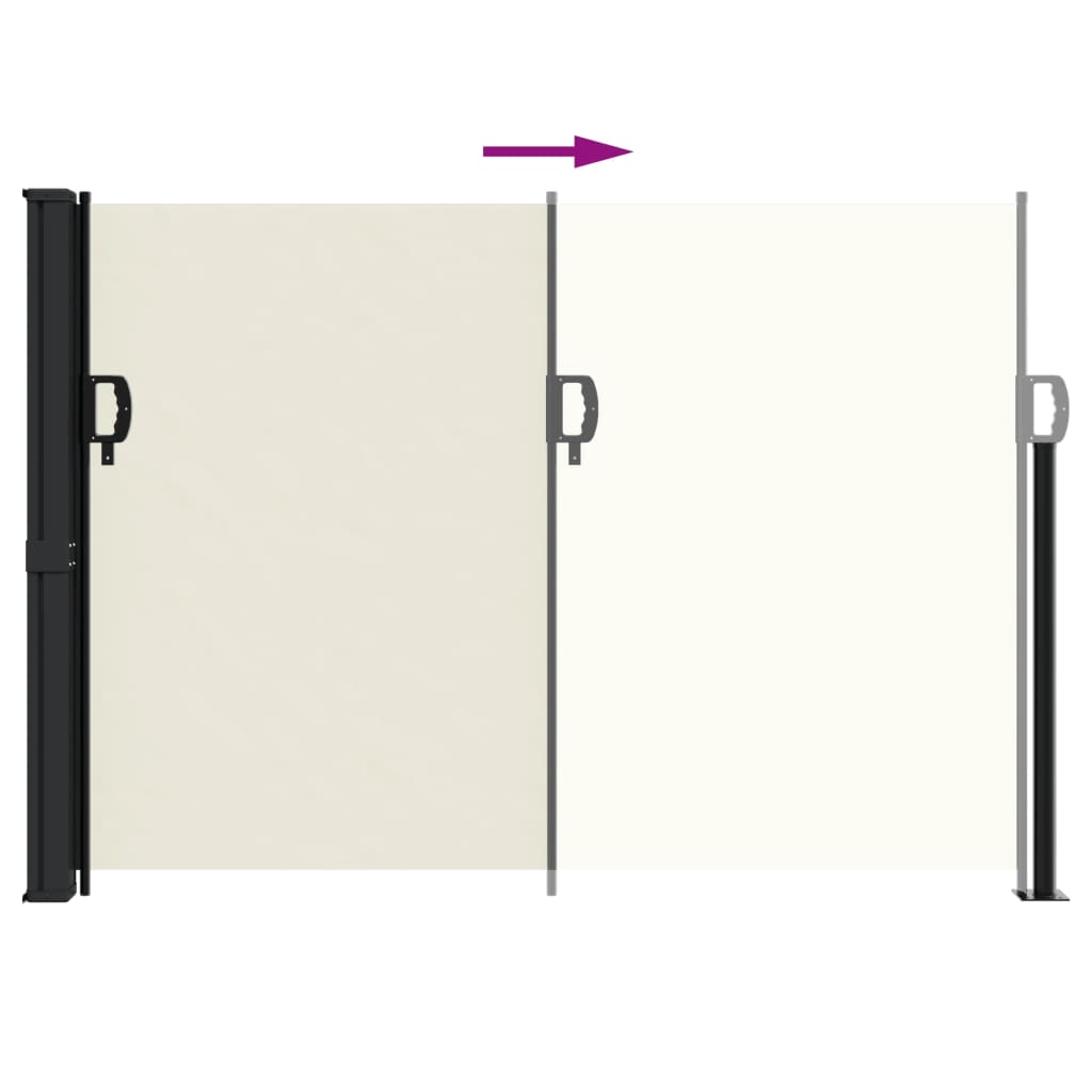 vidaXL Auvent latéral rétractable crème 140x500 cm