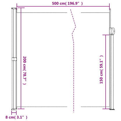 vidaXL Auvent latéral rétractable marron 200x500 cm