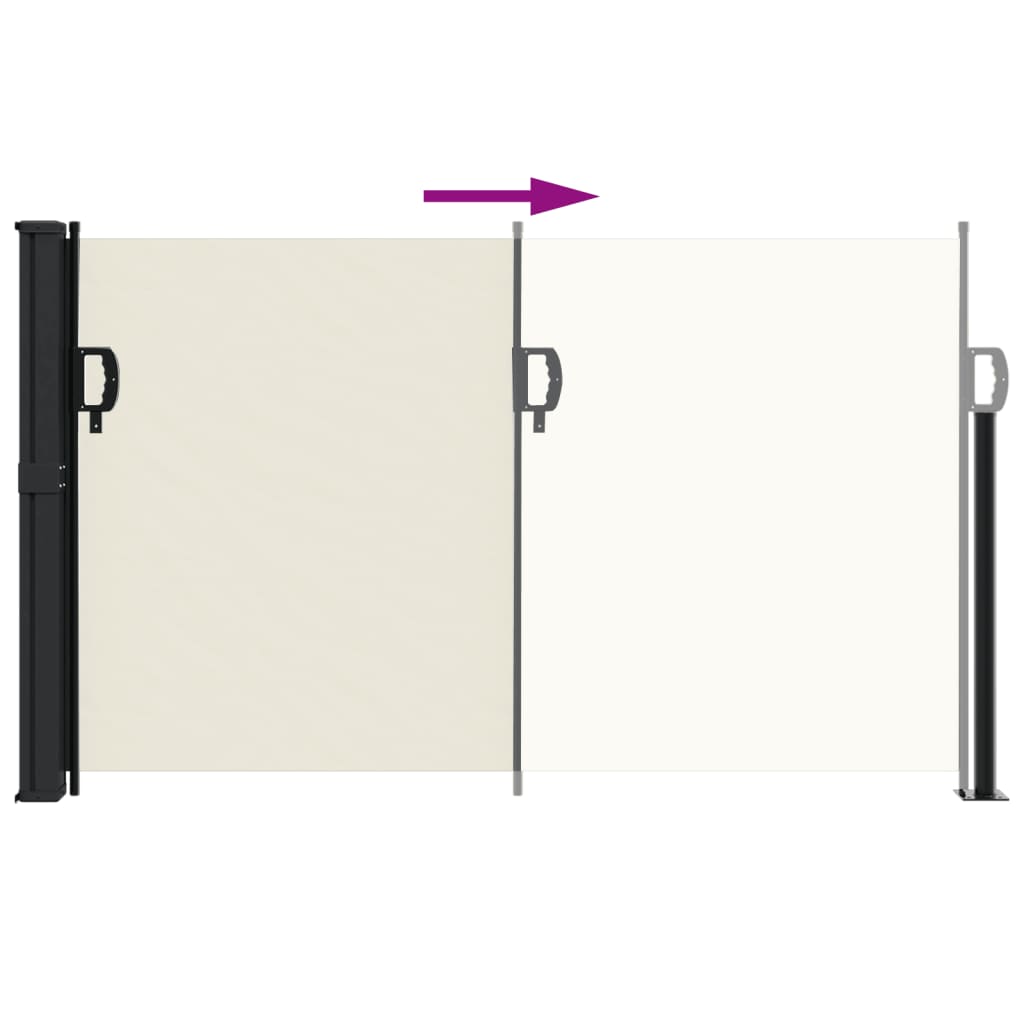 vidaXL Auvent latéral rétractable crème 120x600 cm