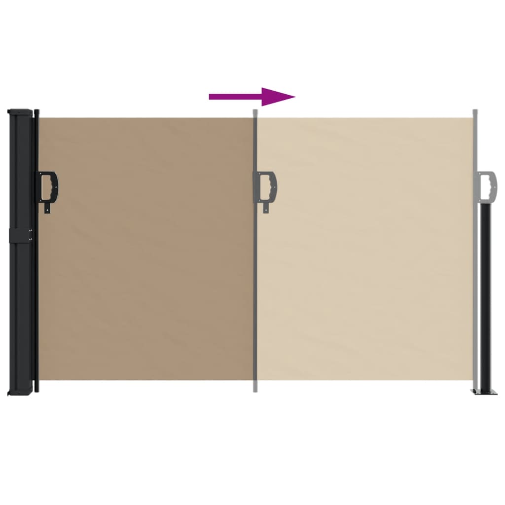 vidaXL Auvent latéral rétractable taupe 120x600 cm